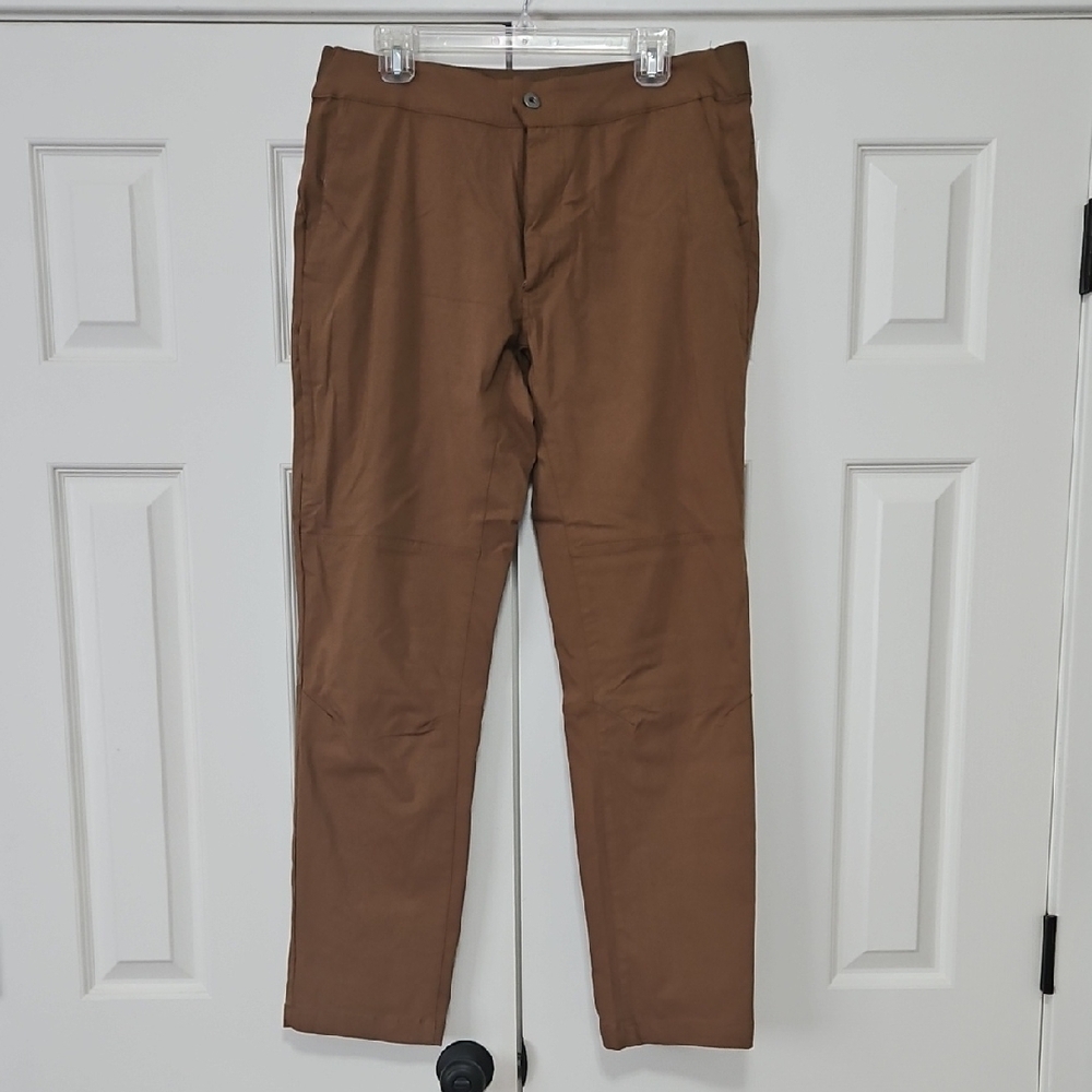 Swiss Alps Versatile Caramel Tan Brown Chinos Straight Leg Stretch 36 Mens EUC